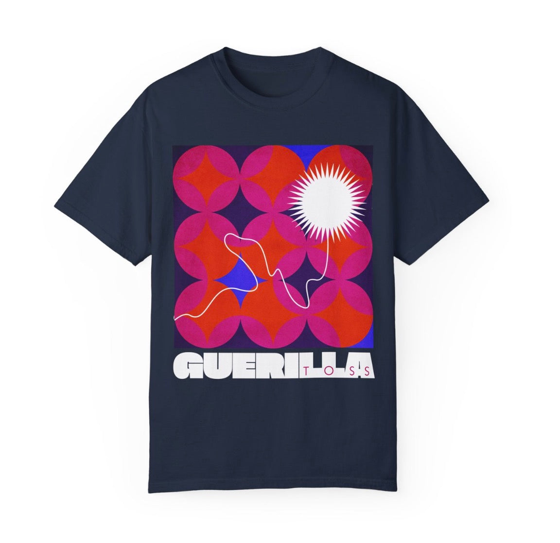 Pink Guerilla Toss Unisex Garment-Dyed T-shirt