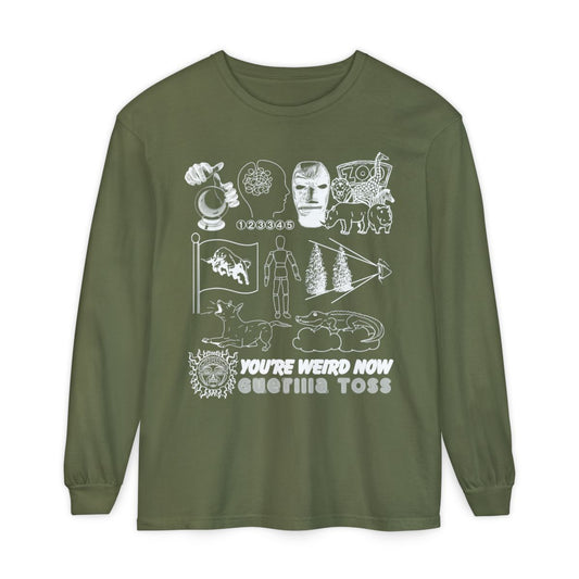 You're Weird Now Green Long Sleeve Shirt Designed by Double Wonderful